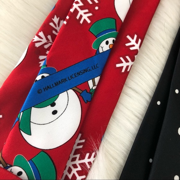 Hallmark Christmas Neck Ties Snowman Themed Festive Holiday Workwear - Picture 8 of 9